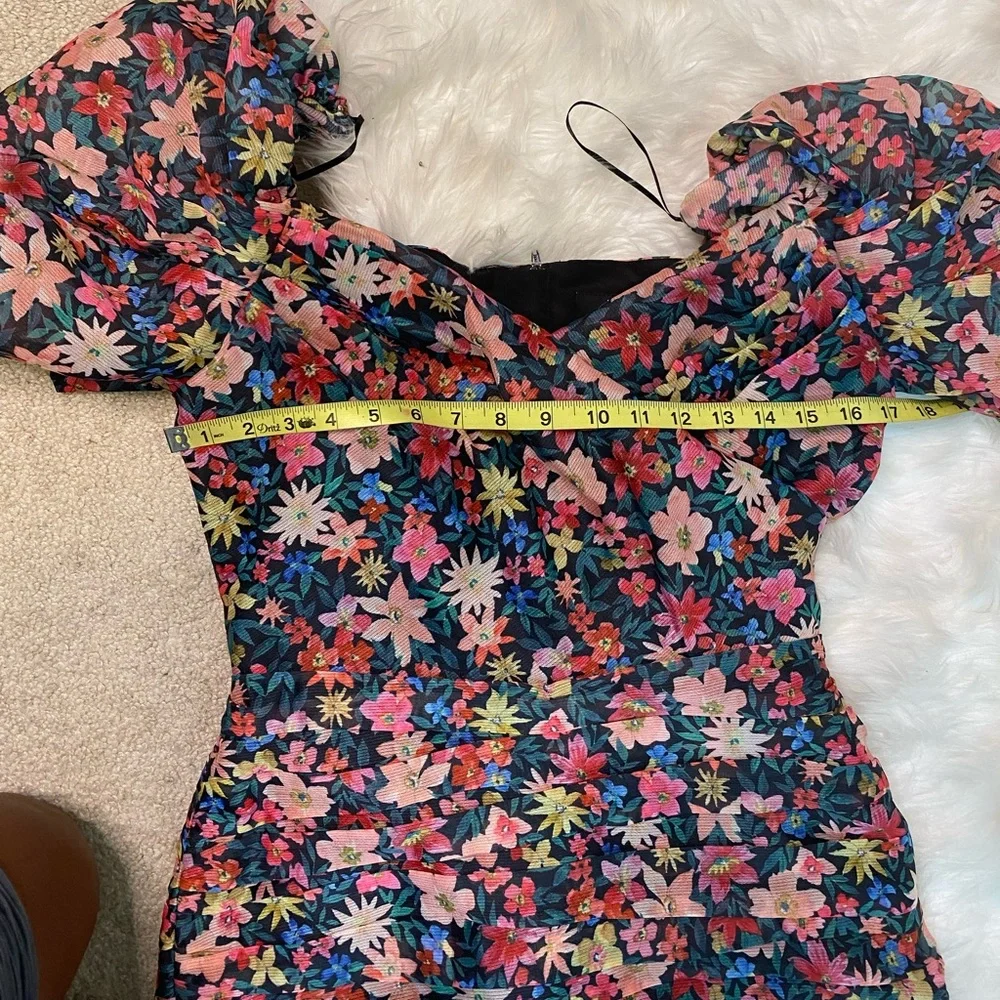 #40 C/MEO Black Garden Floral Mini Dress size M - Picture 10 of 11